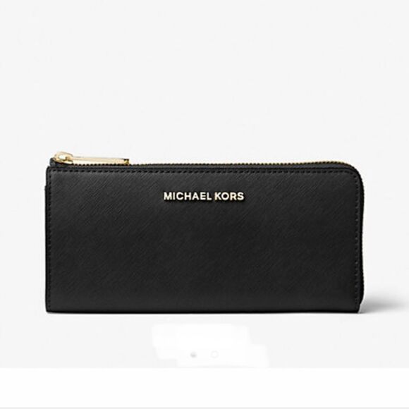 Michael Kors Jet Set Travel Large Saffiano Leather Quarter-Zip Wallet Bag Purse - Picture 11 of 12